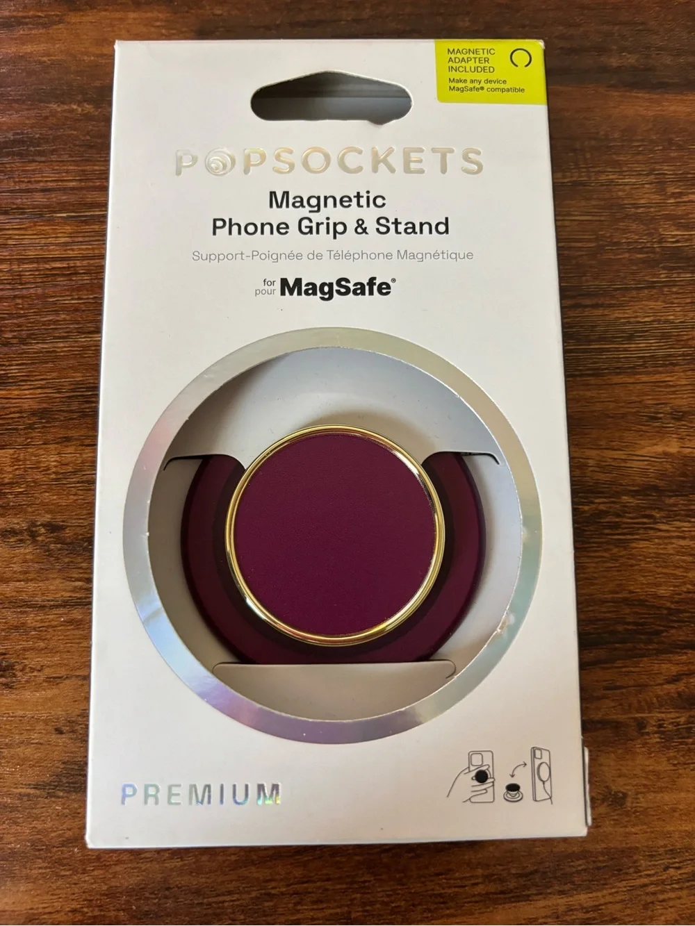 PopSockets MagSafe Magnetic Phone Grip Stand Enamel Red Wine Burgundy